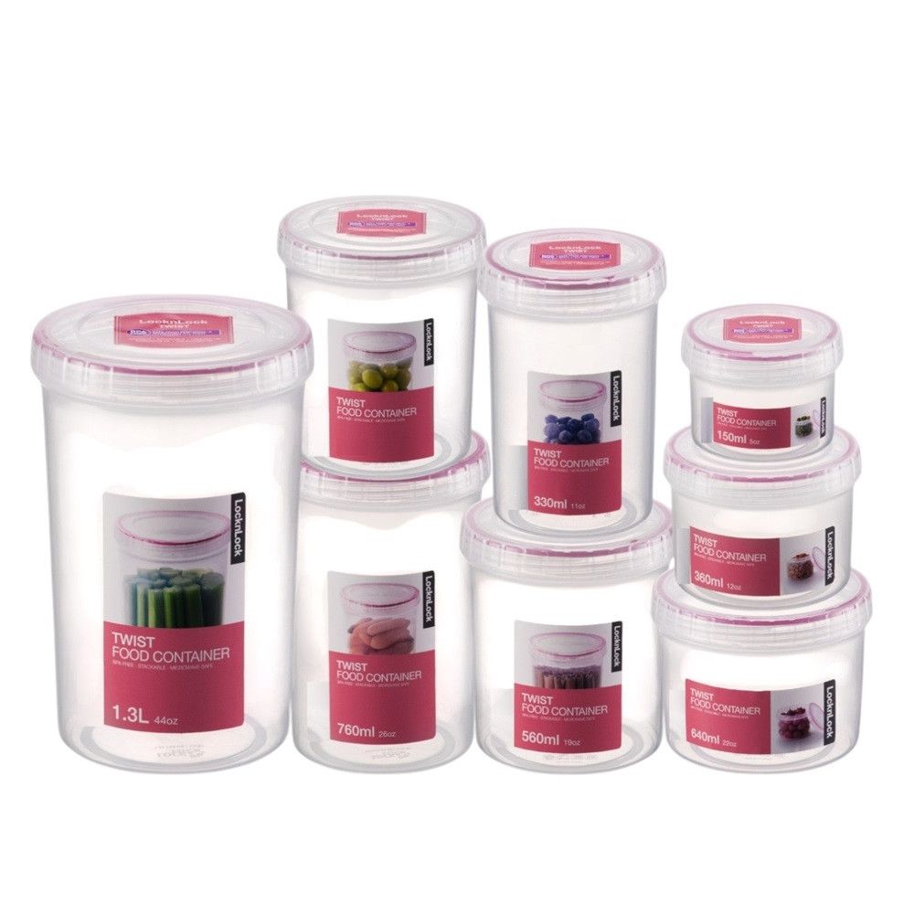 LOCK&LOCK - BPA-Free Airtight Seal Freezer & Dishwasher Safe Twist Food Container 900ml