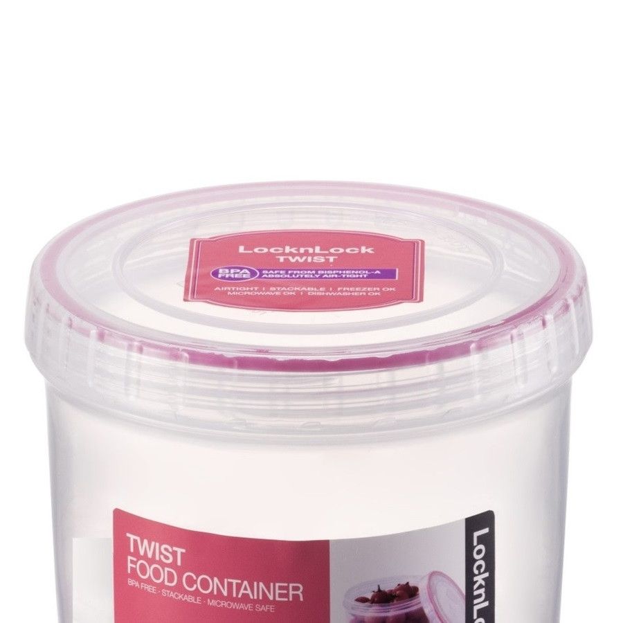 LOCK&LOCK - BPA-Free Airtight Seal Freezer & Dishwasher Safe Twist Food Container 640ml