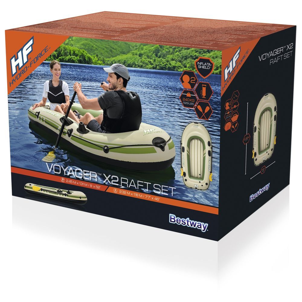 Bestway - Hydro-Force Voyager X2 Raft Set - Grey