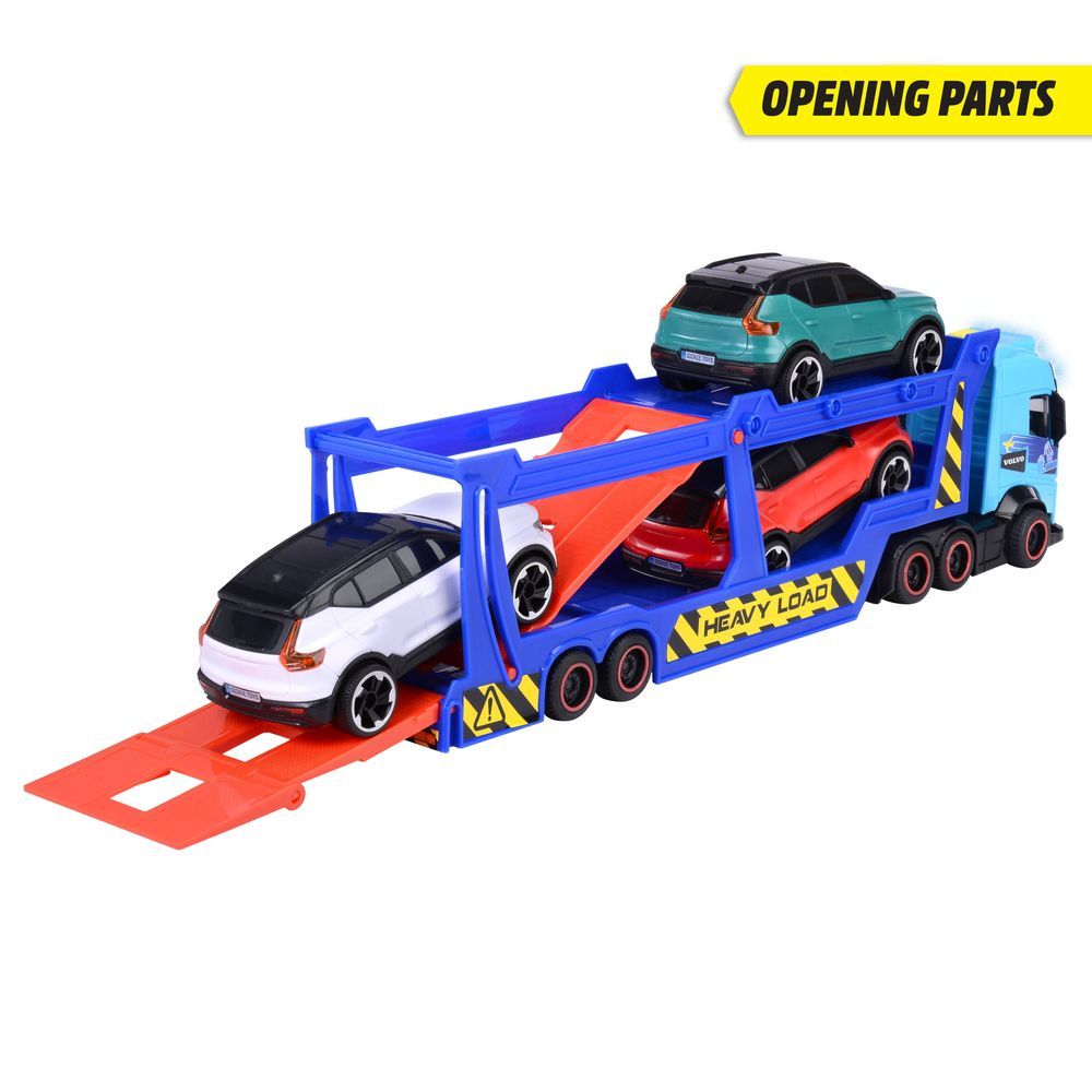 Dickie - Volvo Car Transporter Vehicle Playset - 4 Pcs