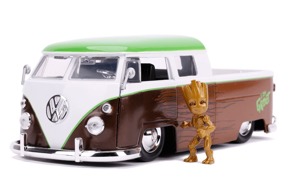 Jada - Marvel Groot And 1963 Volkswagen Pickup Bus Playset - 2 Pcs