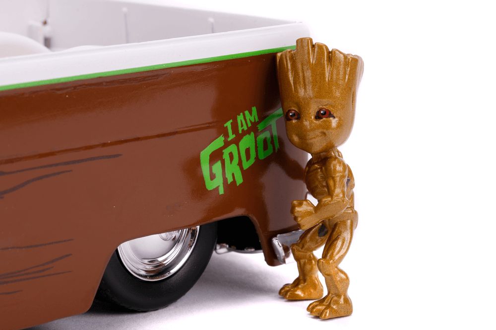 Jada - Marvel Groot And 1963 Volkswagen Pickup Bus Playset - 2 Pcs