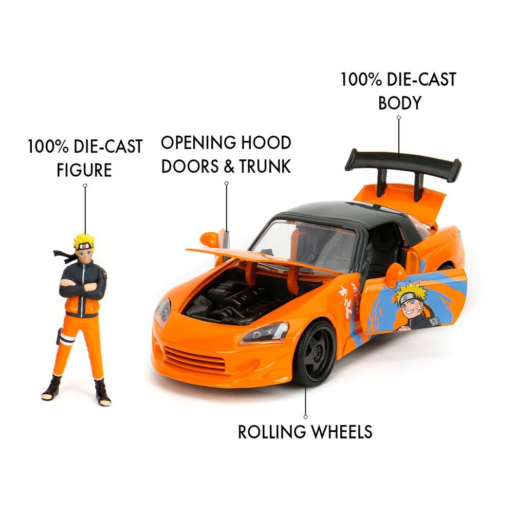 Jada - Naruto And 2001 Honda S2000 Vehicle Playset - 2 Pcs