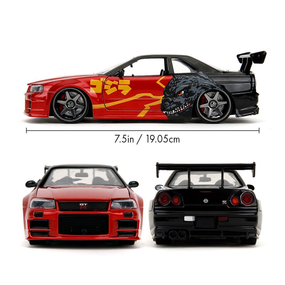 Jada - Godzilla 2002 Nissan Skyline GT-R Die-Cast Car