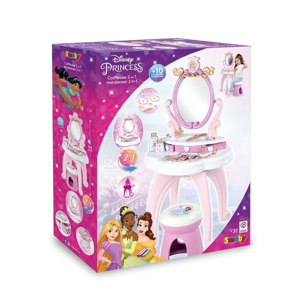 Smoby - 2-In-1 Dressing Table - Disney Princess - Pink