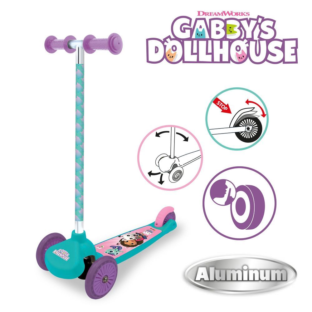 Smoby - 3-Wheel Twist Scooter - Gabby's Dollhouse