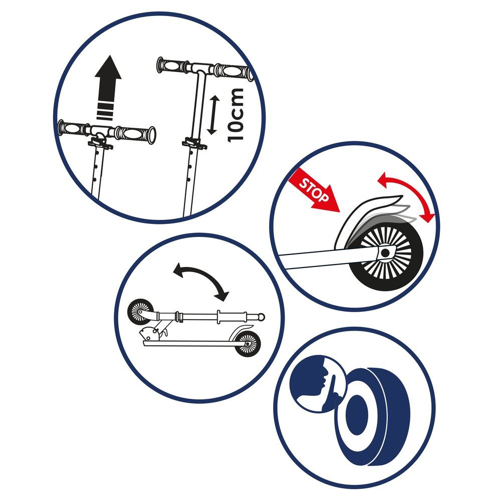 Smoby - 2 Wheel Foldable Manual Scooter - Spidey