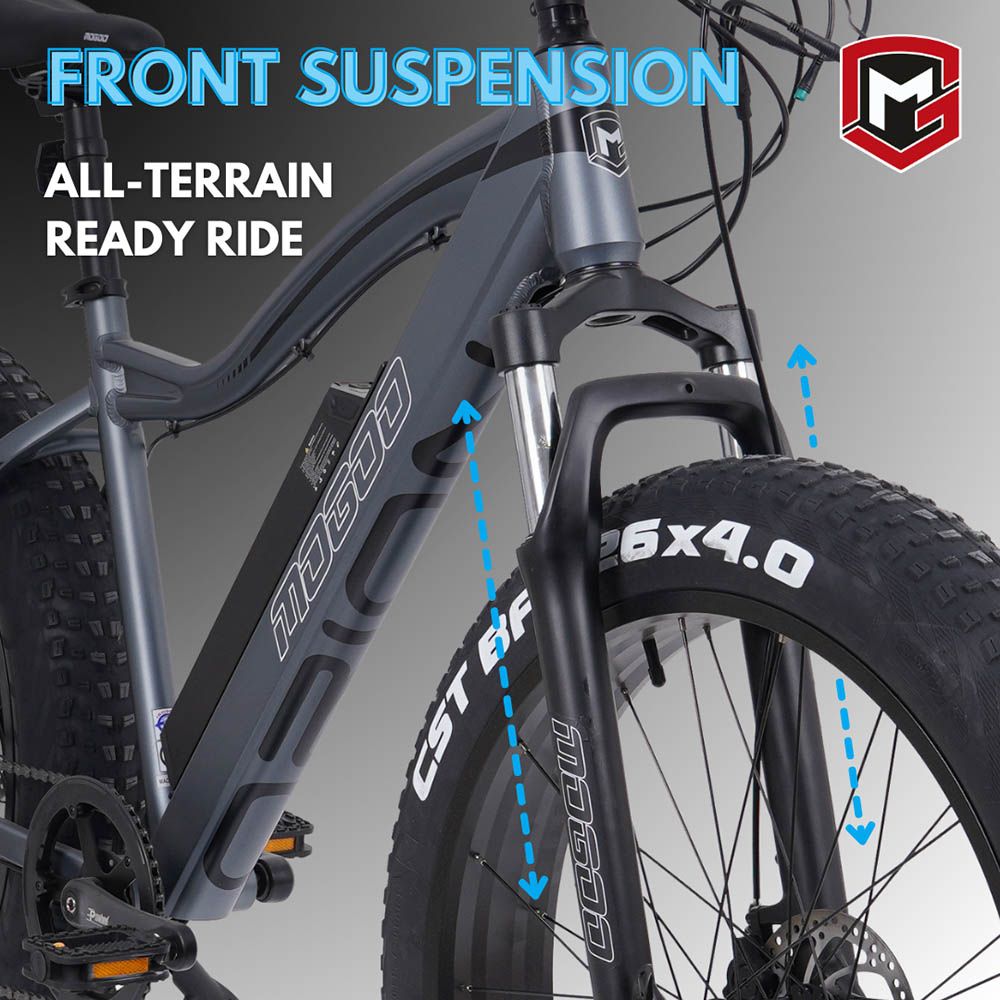 Mogoo - Orion E-Fat Mountain Bike - 26-Inch - Grey