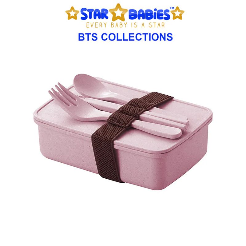 Star Babies - School Backpack W/ Eco Friendly Lunch Box W/ Spoon & Fork - Blue/Pink