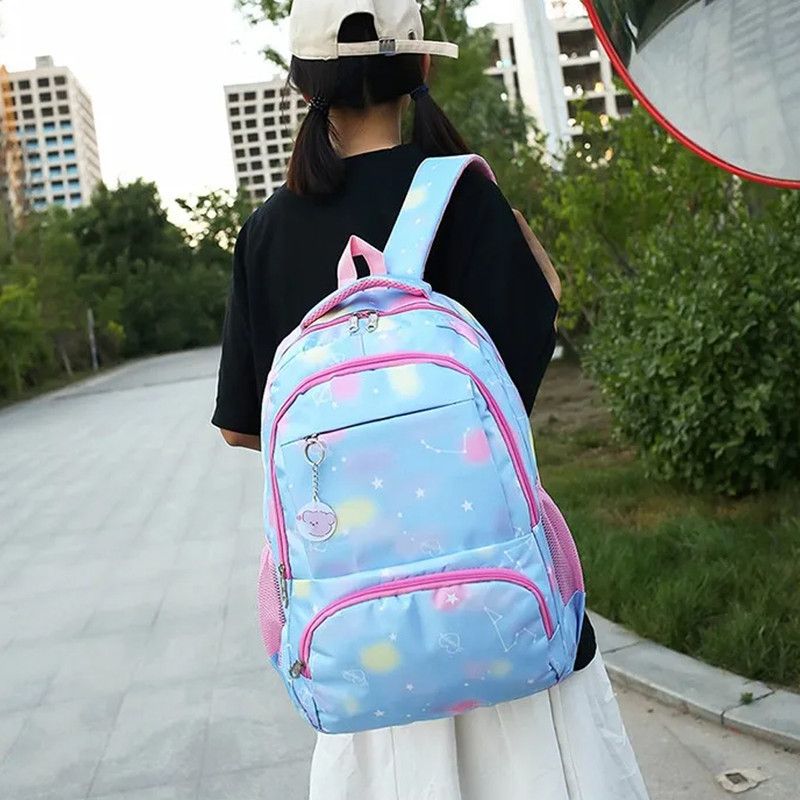 Star Babies - School Backpack W/ Eco Friendly Lunch Box W/ Spoon & Fork - Blue/Pink