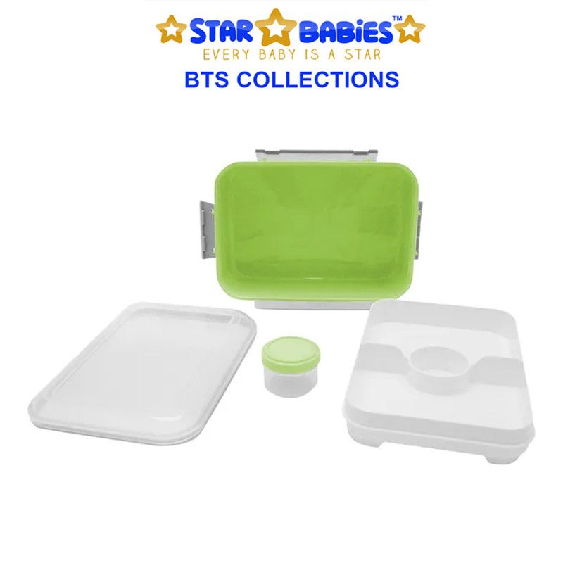 Star Babies - School Backpack W/ Eco Friendly - BPA Free Lunch Box, Water Bottle 550ml - Green