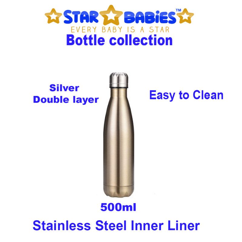 Star Babies - School Backpack W/ Eco Friendly Lunch Box W/ Fork & Spoon BPA Free, Stainless Steel  Water Bottle 500ml - White