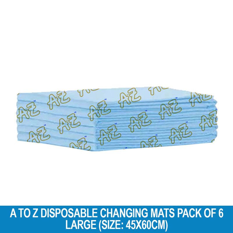 A to Z - Disposable Changing Mat - Pack of 6 - Large - Blue