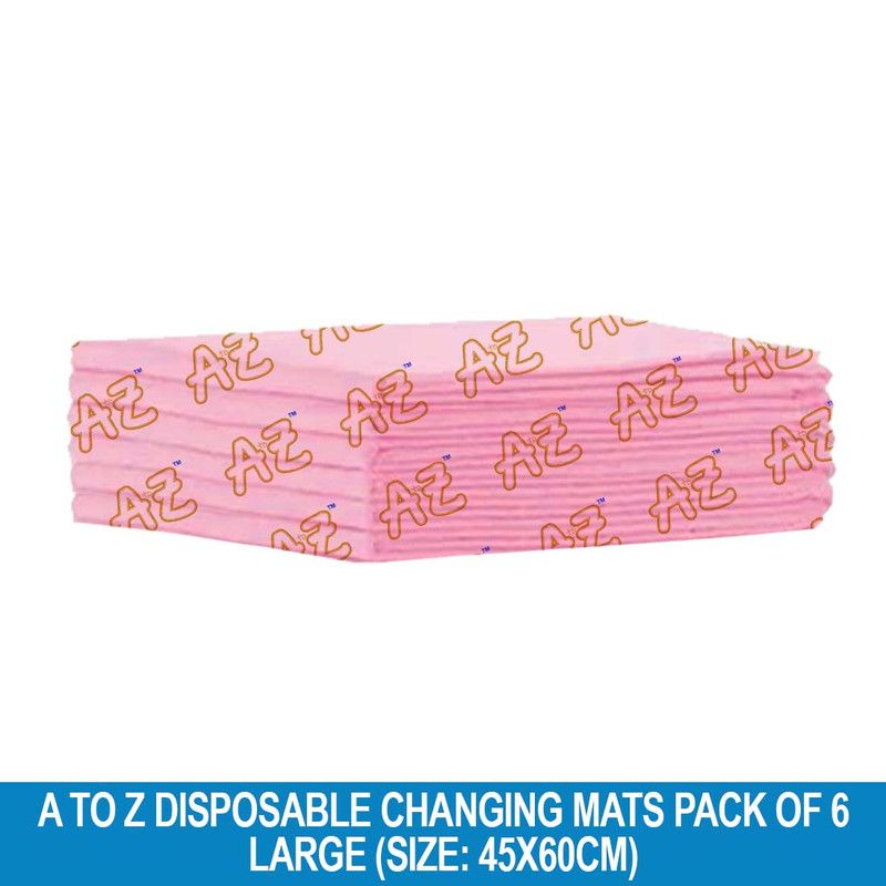 A to Z - Disposable Changing Mat - Pack of 6 - Large - Pink