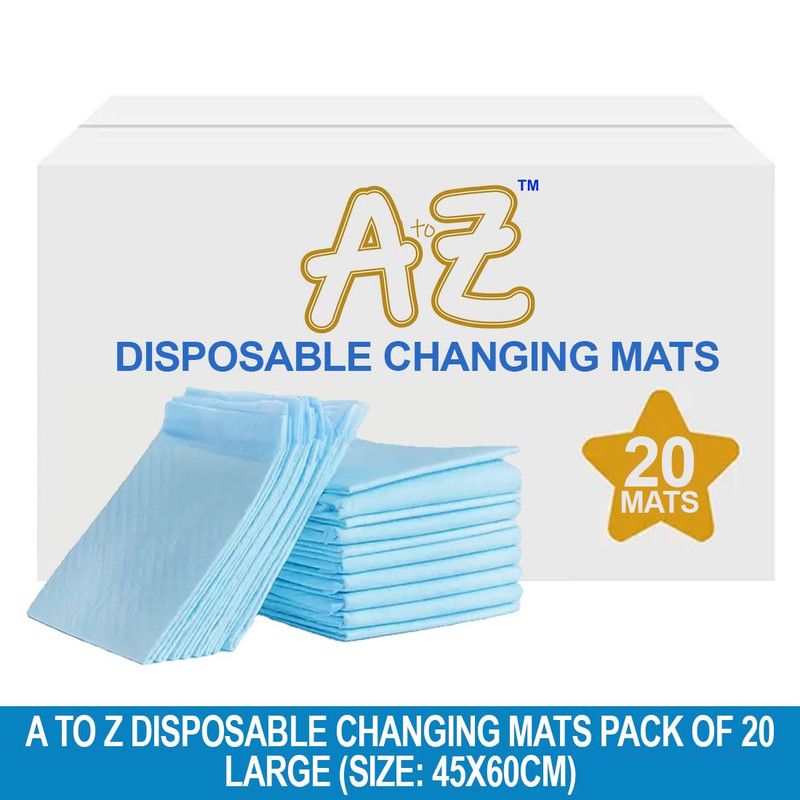 A to Z - Disposable Changing Mat - Pack of 20 - Large - Blue