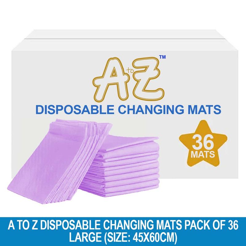 A to Z - Disposable Changing Mat - Pack of 36 - Large - Lavender