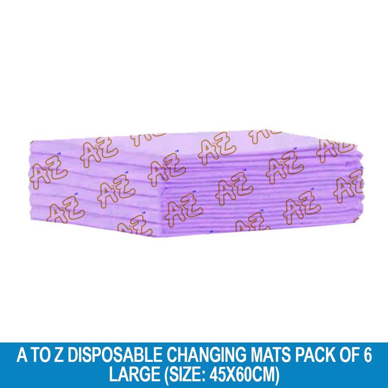 A to Z - Disposable Changing Mat - Pack of 6 - Large - Lavender