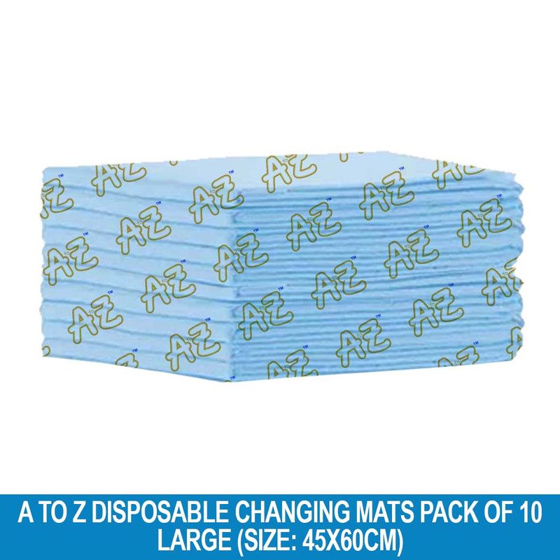 A to Z - Disposable Changing Mat - Pack of 10 - Large - Blue