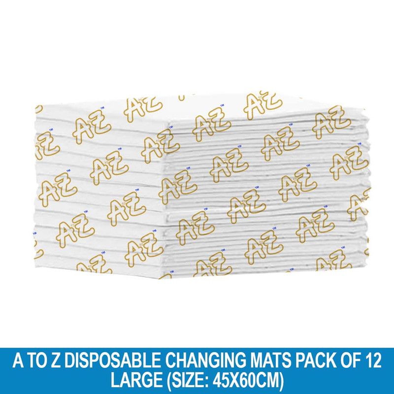 A to Z - Disposable Changing Mat - Pack of 12 - Large - White