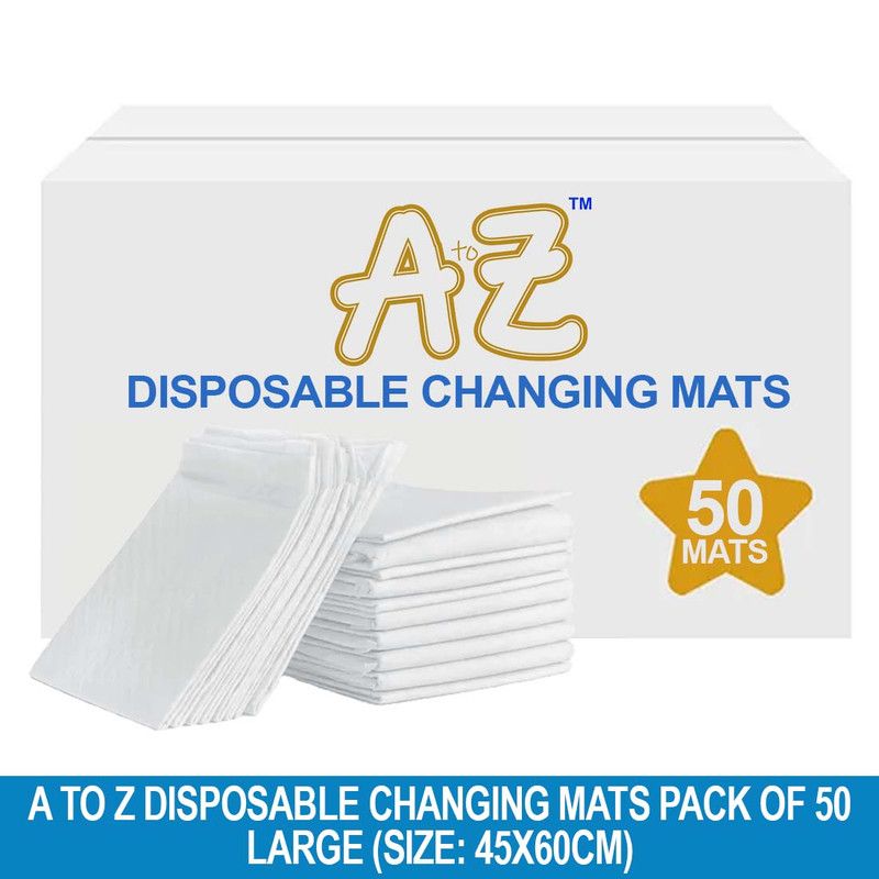 A to Z - Disposable Changing Mat - Pack of 50 - Large - White