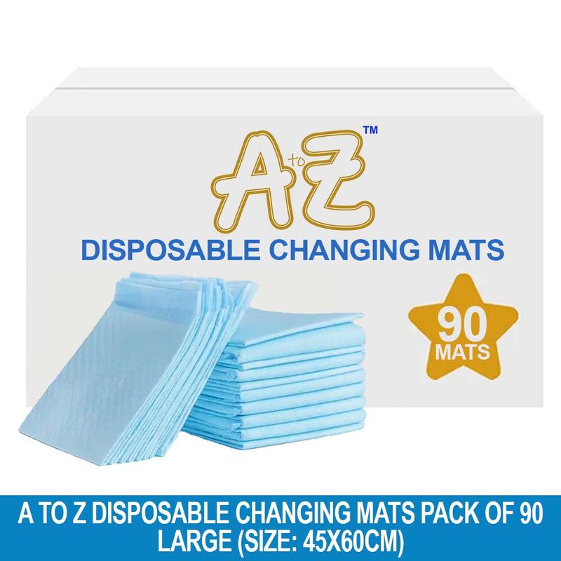 A to Z - Disposable Changing Mat - Pack of 90 - Large - Blue