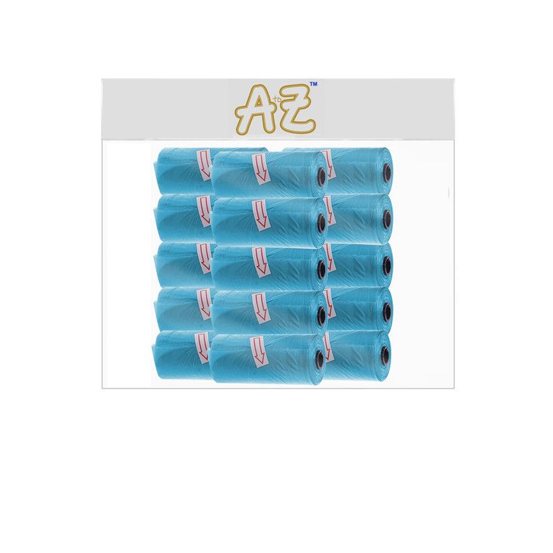 A to Z - Disposable Non-Scented Bag 22 x 32cm - Pack of 15 Count 225 - Blue