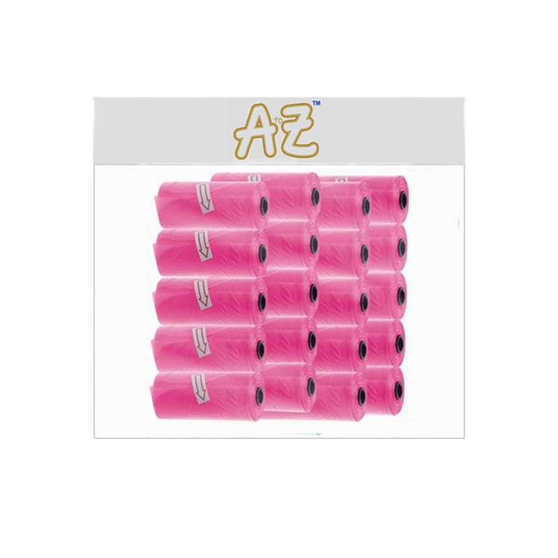 A to Z - Disposable Non-Scented Bag 22 x 32cm - Pack of 20 Count 300 - Pink