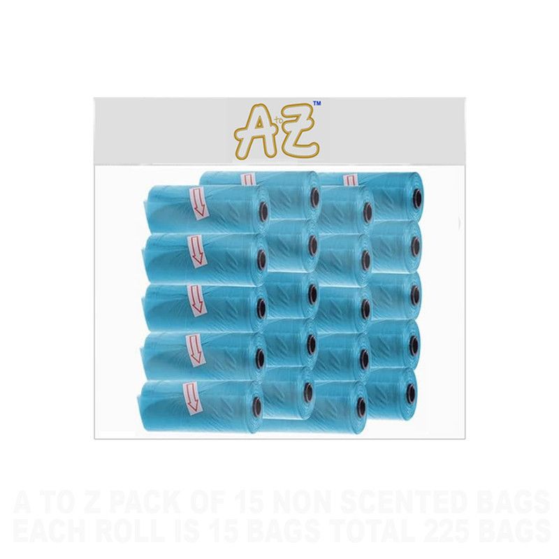 A to Z - Disposable Non-Scented Bag 22 x 32cm - Pack of 20 Count 300 - Blue