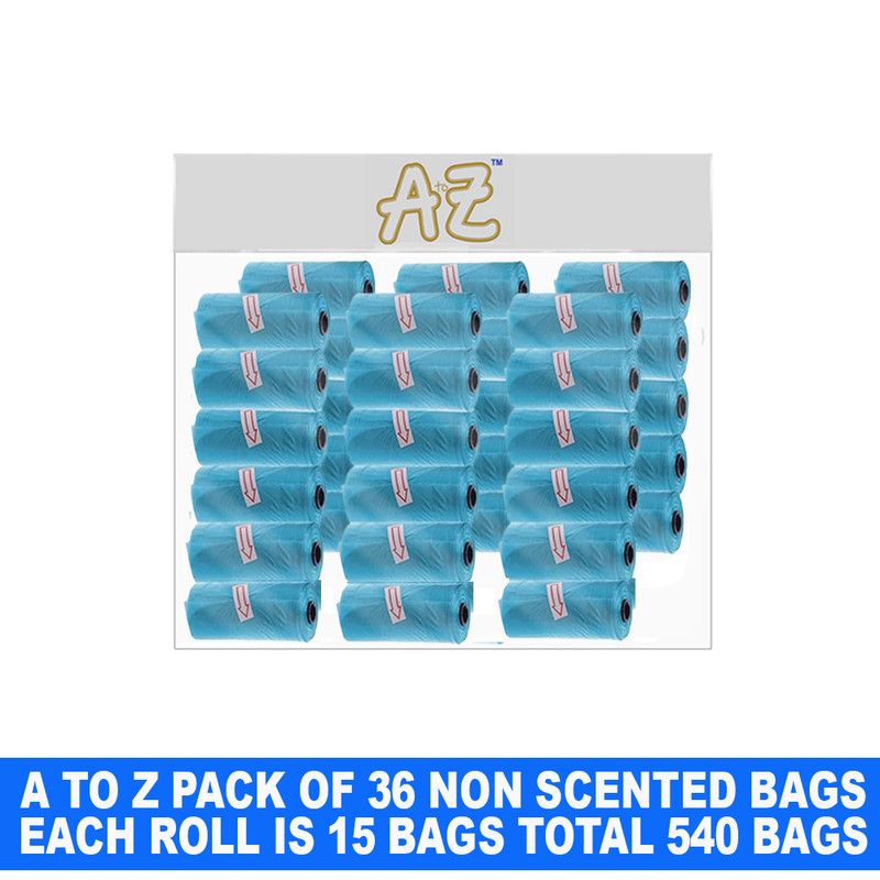 A to Z - Disposable Non-Scented Bag 22 x 32cm - Pack of 36 Count 540 - Blue