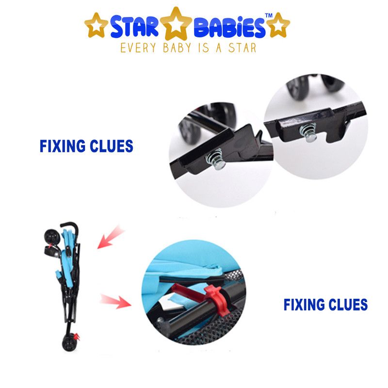 Star Babies - Light Weight Foldable Baby Stroller - Black