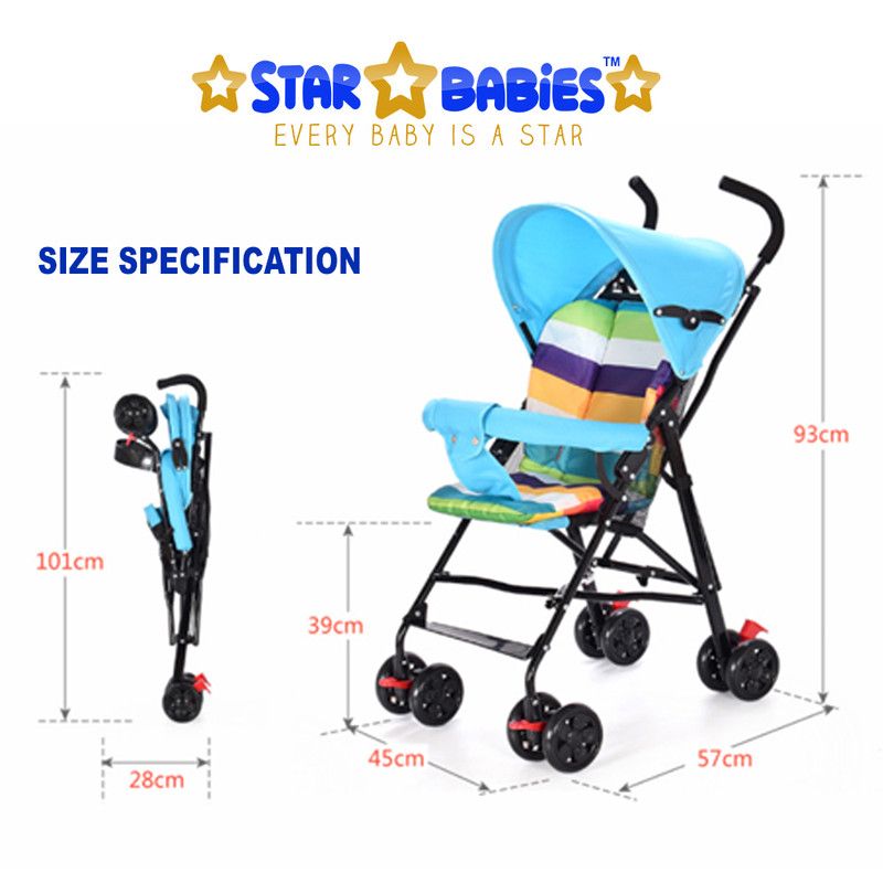 Star Babies - Light Weight Foldable Baby Stroller - Blue