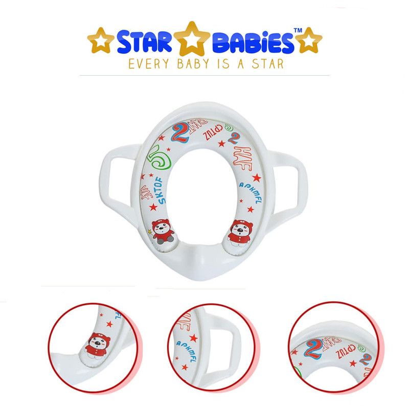 Star Babies - Portable Non-Slip Potty/Toilet Trainer Seat W/ Handle - White