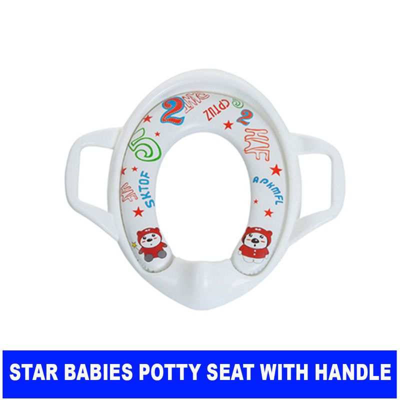 Star Babies - Portable Non-Slip Potty/Toilet Trainer Seat W/ Handle - White