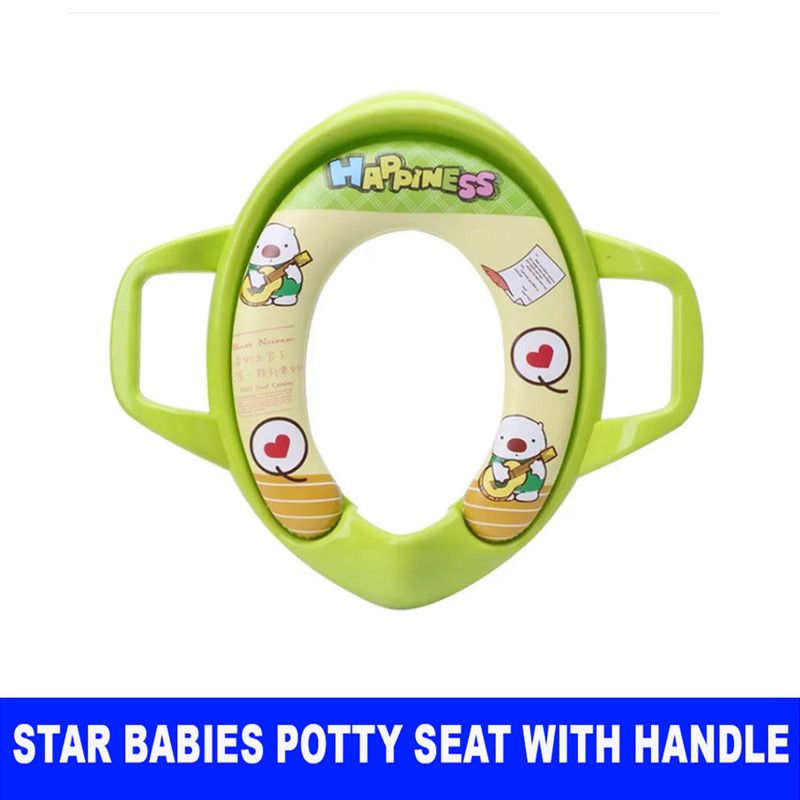 Star Babies - Portable Non-Slip Potty/Toilet Trainer Seat W/ Handle - Green