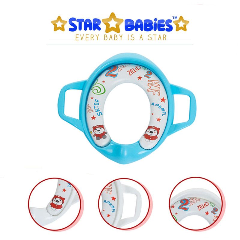 Star Babies - Portable Non-Slip Potty/Toilet Trainer Seat W/ Handle - Blue