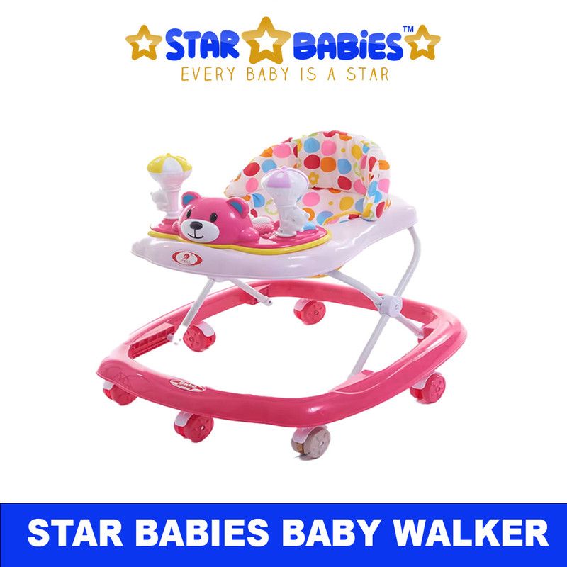 Star Babies - Baby Walker With Wheels - Pink