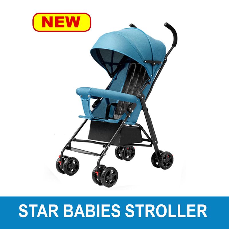 Star Babies - Lightweight Portable Infant Stroller W/ Compact Fold - Blue