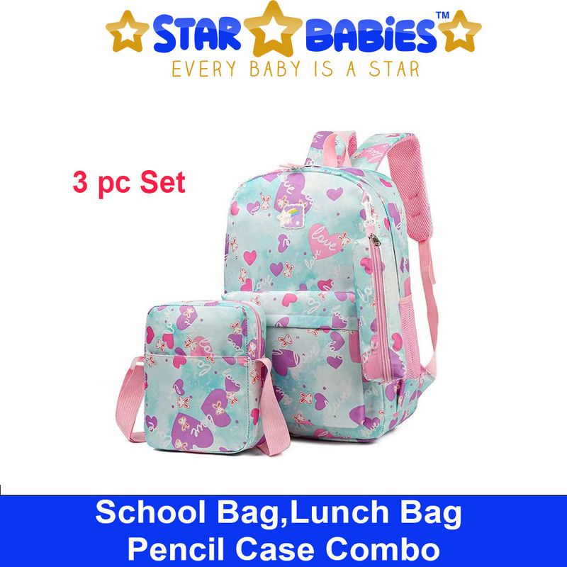 Star Babies - Kids Printed Backpack 3pcs Set - Lavender