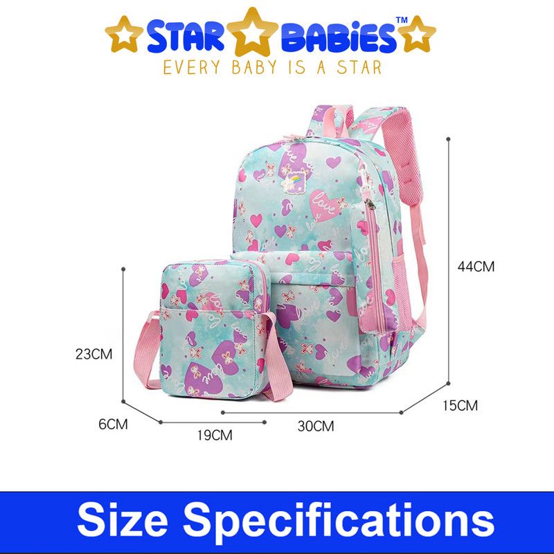 Star Babies - Kids Printed Backpack 3pcs Set - Lavender