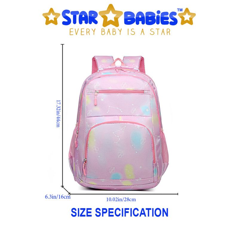 Star Babies - Custom Unique Fancy School Backpack - Rainbow Pink