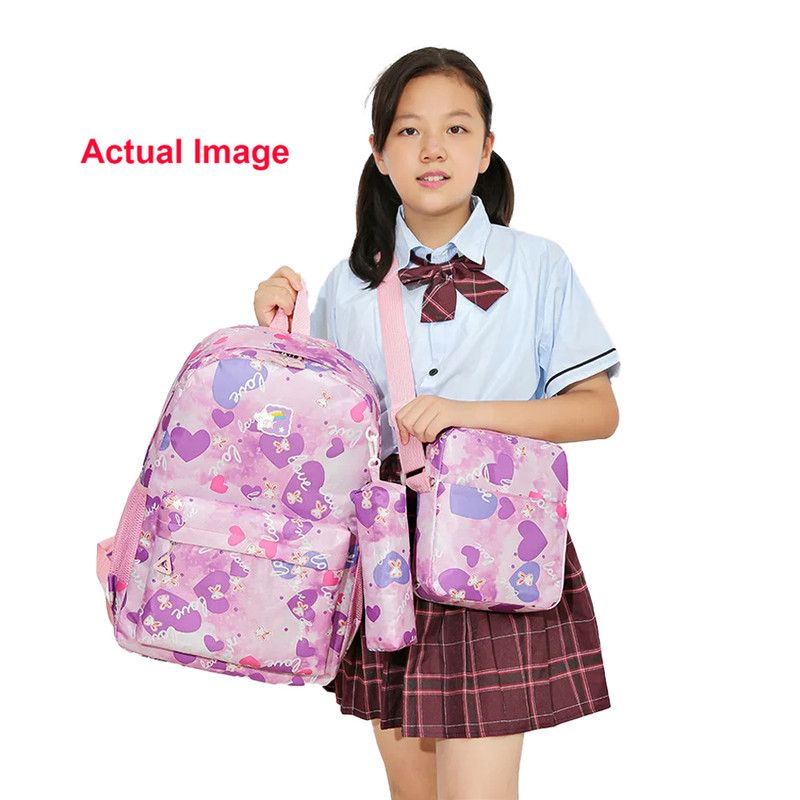 Star Babies - Kids Printed Backpack 3pcs Set - Purple