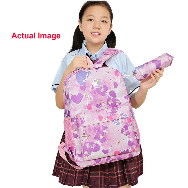 Star Babies - Kids Printed Backpack 3pcs Set - Purple