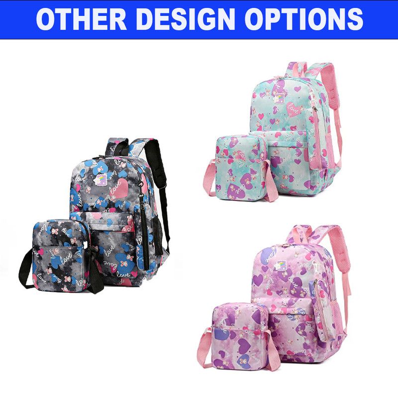 Star Babies - Kids Printed Backpack 3pcs Set - Purple