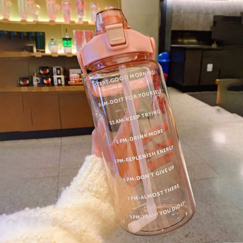 Star Babies - Water Bottle With Motivational Time Markers - Pink - 2 L