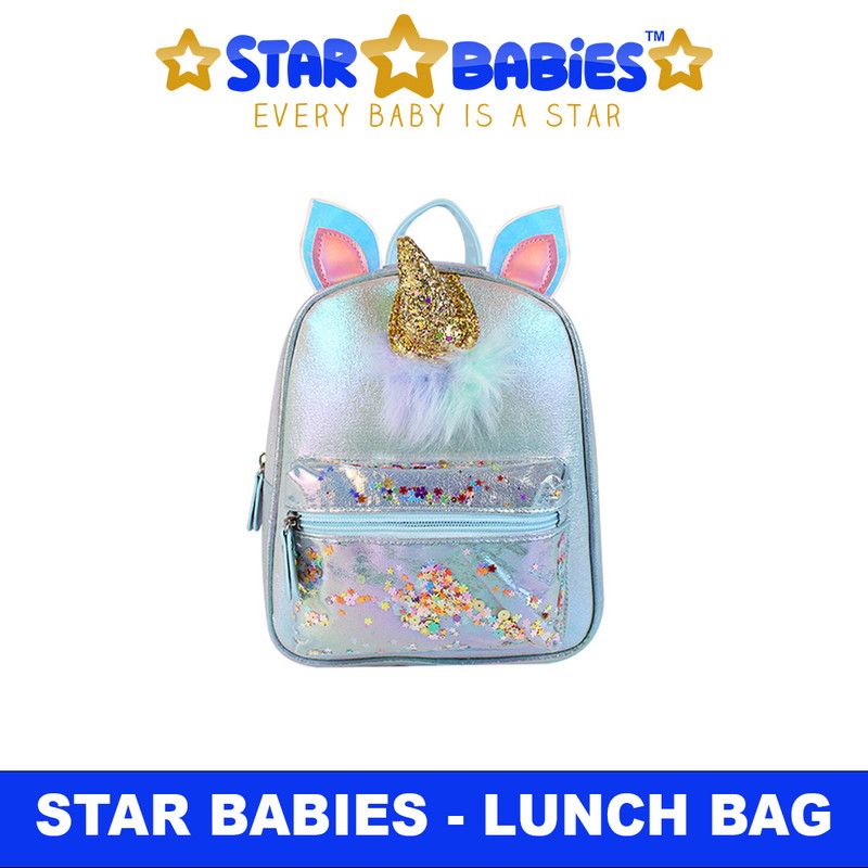 Star Babies - Unicorn School Backpack - Silver & Pink