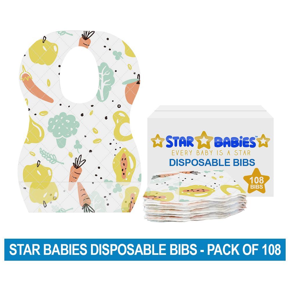 Star Babies - Disposable Bibs - Fruit Print - Pack of 108 