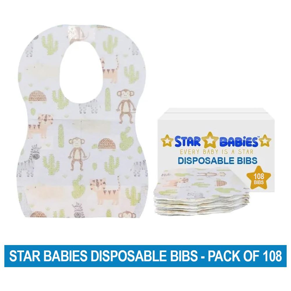 Star Babies - Disposable Bibs - Animal - Pack of 108