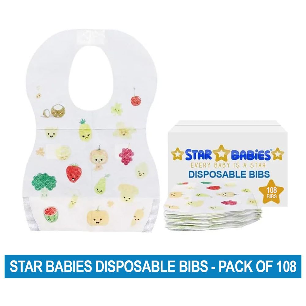 Star Babies - Disposable Bibs - Fruits - Pack of 108