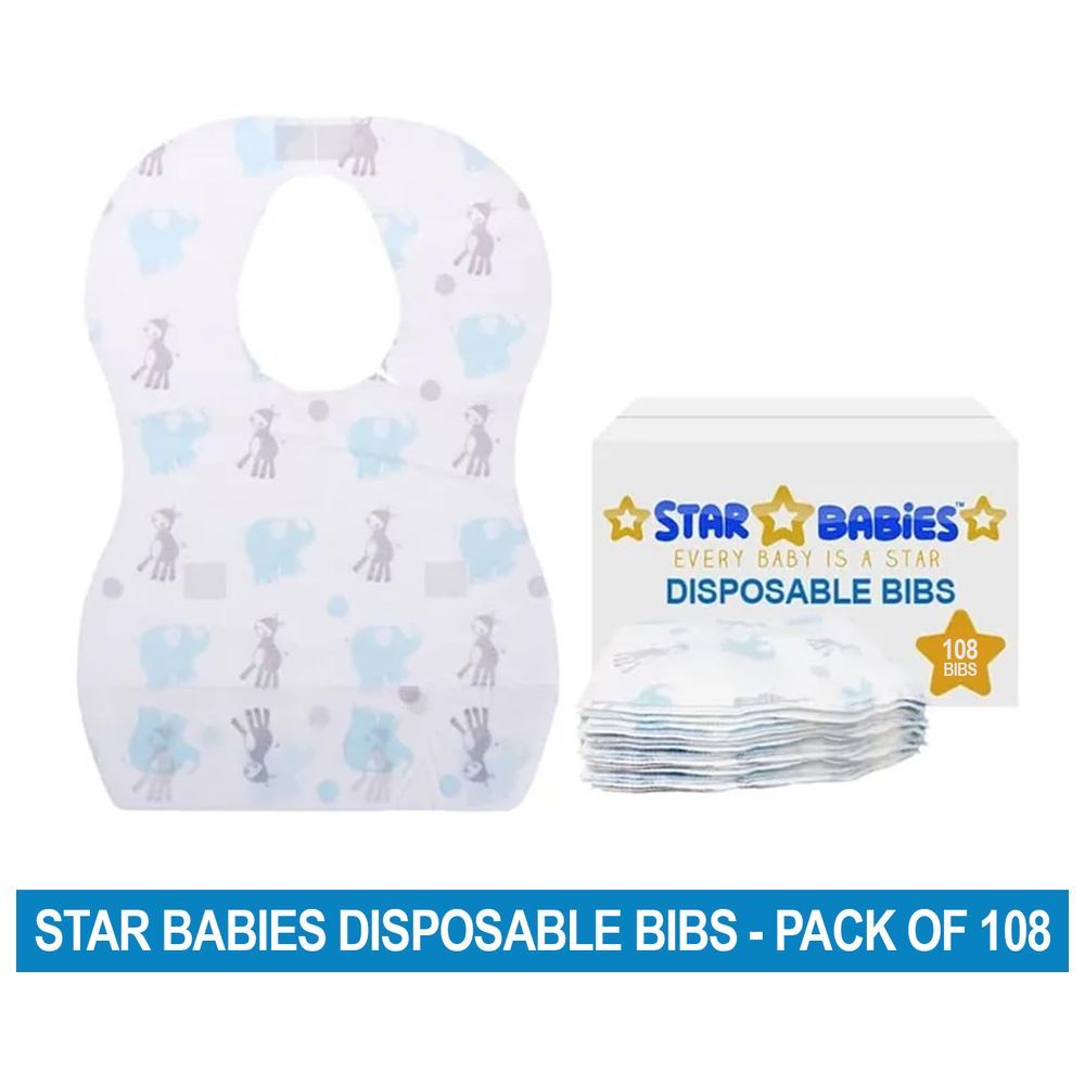 Star Babies - Disposable Bibs - Elephant - Pack of 108