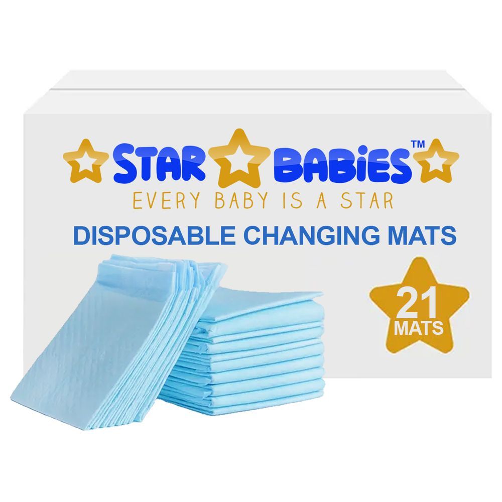 Star Babies - Disposable Changing Mat - Blue - Large - 21pcs